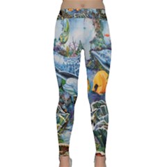 Colorful Aquatic Life Wall Mural Classic Yoga Leggings by Simbadda