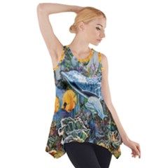 Colorful Aquatic Life Wall Mural Side Drop Tank Tunic by Simbadda