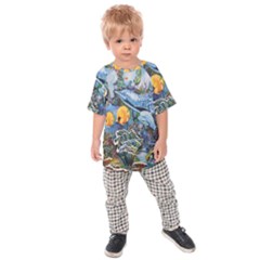 Colorful Aquatic Life Wall Mural Kids  Raglan Tee