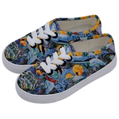 Colorful Aquatic Life Wall Mural Kids  Classic Low Top Sneakers by Simbadda