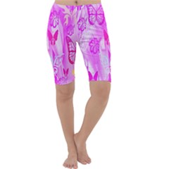 Butterfly Cut Out Pattern Colorful Colors Cropped Leggings  by Simbadda