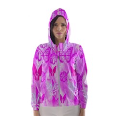 Butterfly Cut Out Pattern Colorful Colors Women s Hooded Windbreaker by Simbadda