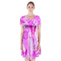 Butterfly Cut Out Pattern Colorful Colors Short Sleeve V-neck Flare Dress View1