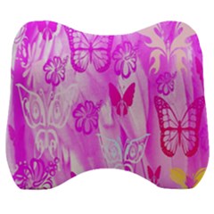 Butterfly Cut Out Pattern Colorful Colors Velour Head Support Cushion by Simbadda