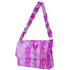 Butterfly Cut Out Pattern Colorful Colors Full Print Messenger Bag (l) by Simbadda