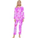 Butterfly Cut Out Pattern Colorful Colors Womens  Long Sleeve Velvet Pocket Pajamas Set View1