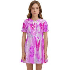 Butterfly Cut Out Pattern Colorful Colors Kids  Sweet Collar Dress by Simbadda