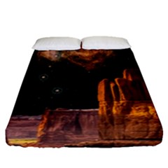 Geology Sand Stone Canyon Fitted Sheet (queen Size) by Simbadda