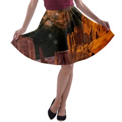 Geology Sand Stone Canyon A-line Skater Skirt by Simbadda