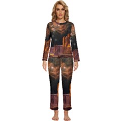 Geology Sand Stone Canyon Womens  Long Sleeve Lightweight Pajamas Set by Simbadda