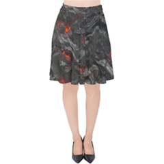 Volcanic Lava Background Effect Velvet High Waist Skirt by Simbadda