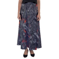 Volcanic Lava Background Effect Flared Maxi Skirt by Simbadda