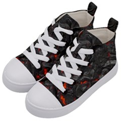 Volcanic Lava Background Effect Kids  Mid-top Canvas Sneakers by Simbadda