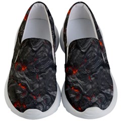 Volcanic Lava Background Effect Kids Lightweight Slip Ons by Simbadda