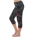 Volcanic Lava Background Effect Lightweight Velour Capri Yoga Leggings View2