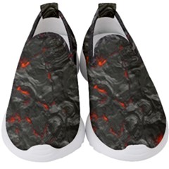 Volcanic Lava Background Effect Kids  Slip On Sneakers by Simbadda