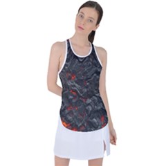 Volcanic Lava Background Effect Racer Back Mesh Tank Top by Simbadda