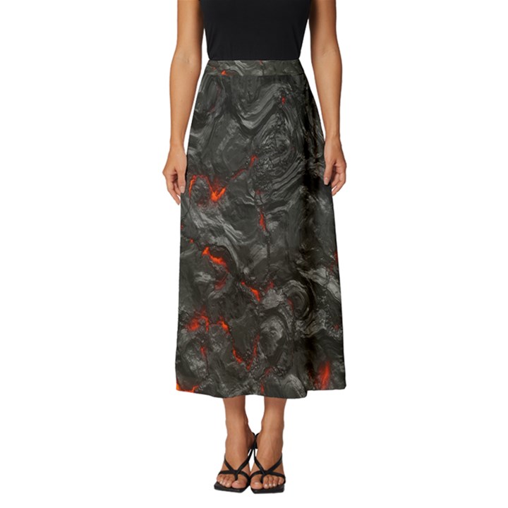 Volcanic Lava Background Effect Classic Midi Chiffon Skirt