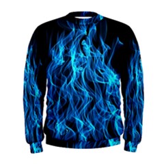 Digitally Created Blue Flames Of Fire Men s Sweatshirt by Simbadda