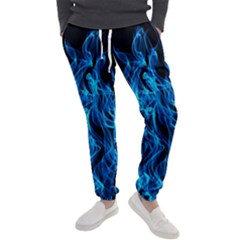 Digitally Created Blue Flames Of Fire Men s Jogger Sweatpants by Simbadda