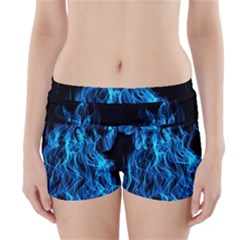 Digitally Created Blue Flames Of Fire Boyleg Bikini Wrap Bottoms by Simbadda