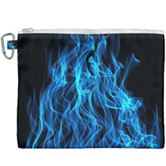 Digitally Created Blue Flames Of Fire Canvas Cosmetic Bag (xxxl) by Simbadda