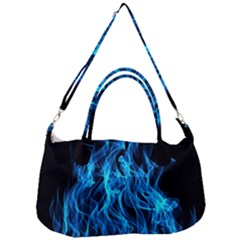 Digitally Created Blue Flames Of Fire Removable Strap Handbag by Simbadda