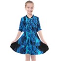 Digitally Created Blue Flames Of Fire Kids  All Frills Chiffon Dress View1