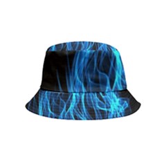 Digitally Created Blue Flames Of Fire Bucket Hat (kids) by Simbadda