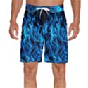 Digitally Created Blue Flames Of Fire Men s Beach Shorts View1