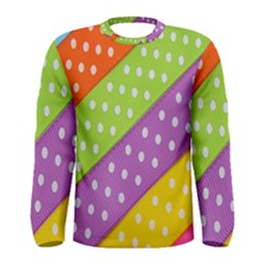 Colorful Easter Ribbon Background Men s Long Sleeve Tee by Simbadda