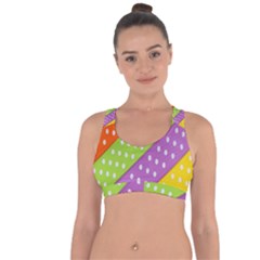 Colorful Easter Ribbon Background Cross String Back Sports Bra by Simbadda