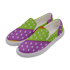 Colorful Easter Ribbon Background Women s Canvas Slip Ons by Simbadda