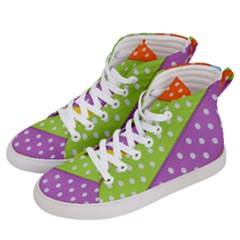 Colorful Easter Ribbon Background Men s Hi-top Skate Sneakers by Simbadda