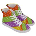 Colorful Easter Ribbon Background Women s Hi-Top Skate Sneakers View3