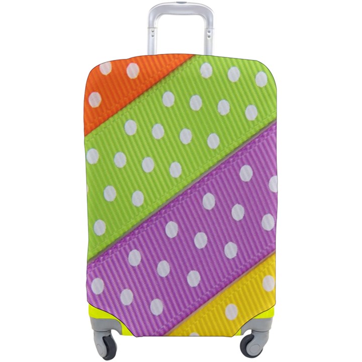 Colorful Easter Ribbon Background Luggage Cover (Large)