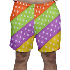 Colorful Easter Ribbon Background Men s Shorts by Simbadda