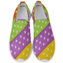 Colorful Easter Ribbon Background Men s Slip On Sneakers View1