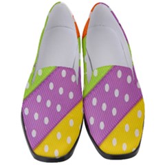 Colorful Easter Ribbon Background Women s Classic Loafer Heels by Simbadda