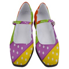 Colorful Easter Ribbon Background Women s Mary Jane Shoes by Simbadda