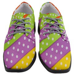 Colorful Easter Ribbon Background Women Heeled Oxford Shoes by Simbadda