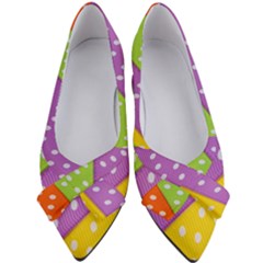 Colorful Easter Ribbon Background Women s Bow Heels by Simbadda