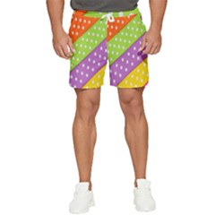 Colorful Easter Ribbon Background Men s Runner Shorts by Simbadda