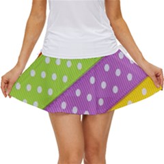 Colorful Easter Ribbon Background Women s Skort