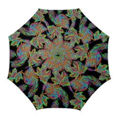 Autumn Pattern Dried Leaves Golf Umbrellas by Simbadda