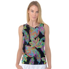 Autumn Pattern Dried Leaves Women s Basketball Tank Top by Simbadda