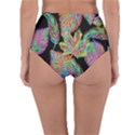 Autumn Pattern Dried Leaves Reversible High-Waist Bikini Bottoms View4