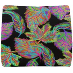 Autumn Pattern Dried Leaves Seat Cushion by Simbadda