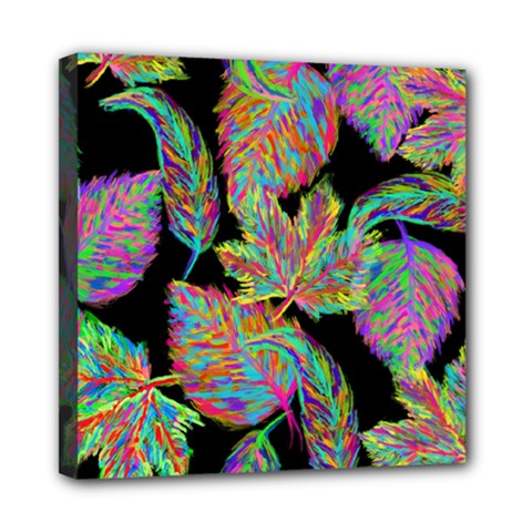 Autumn Pattern Dried Leaves Mini Canvas 8  X 8  (stretched) by Simbadda