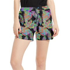 Autumn Pattern Dried Leaves Women s Runner Shorts by Simbadda